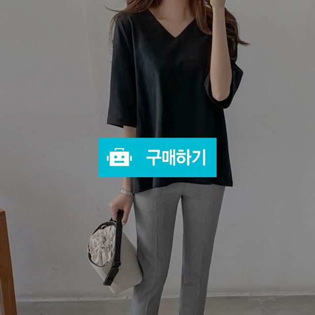 베이직 브이넥 A라인 반팔 티셔츠 / 아이이뻐라 / 디비디비 / 구매하기 / 특가할인