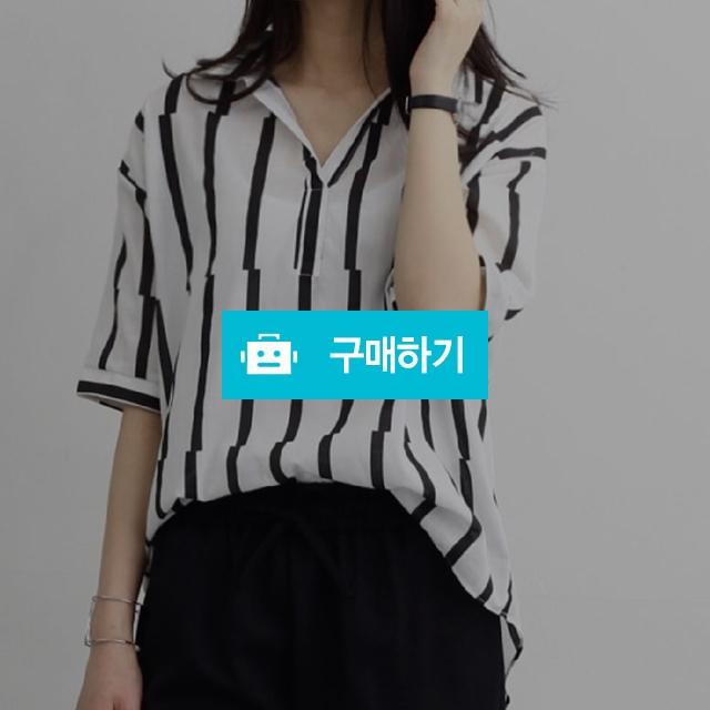 DH☆NB252-지그재그 스트라이프 셔츠 / RiNi 스토어 / 디비디비 / 구매하기 / 특가할인