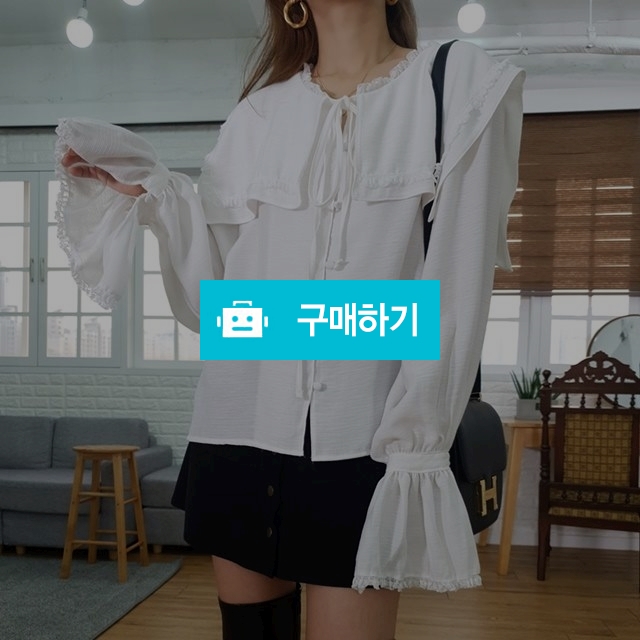 빅 카라 타이 리본 프릴 블라우스 / ullby님의 스토어 / 디비디비 / 구매하기 / 특가할인