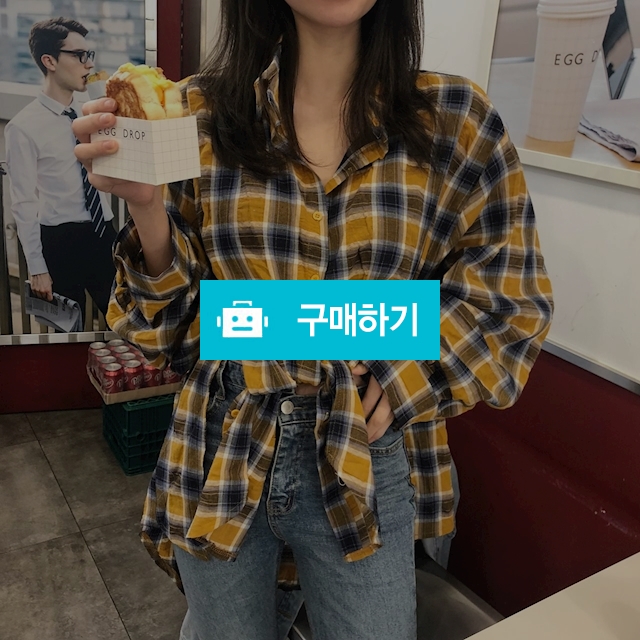 루즈핏 체크 트임 롱남방 / 글로제이 / 디비디비 / 구매하기 / 특가할인