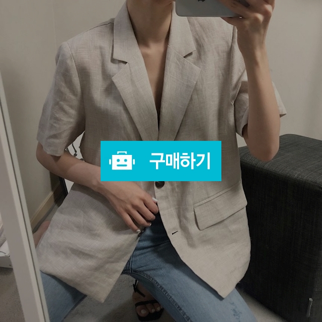 반팔 체크 린넨 자켓 / 글로제이 / 디비디비 / 구매하기 / 특가할인