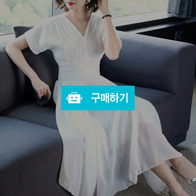 2019 S/S 브이넥 포인트 여성 반팔 원피스 (2color) / 단골집1 / 디비디비 / 구매하기 / 특가할인