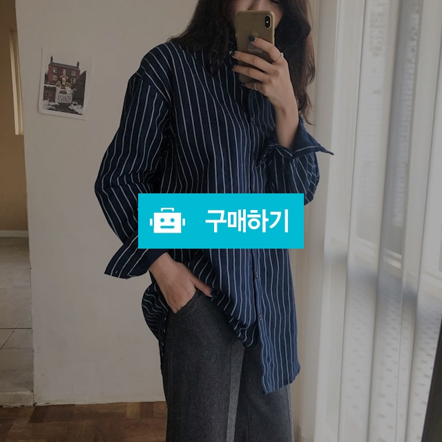 스트라이프 오버핏 기모 롱 셔츠 / 인더아일랜드님의 스토어 / 디비디비 / 구매하기 / 특가할인