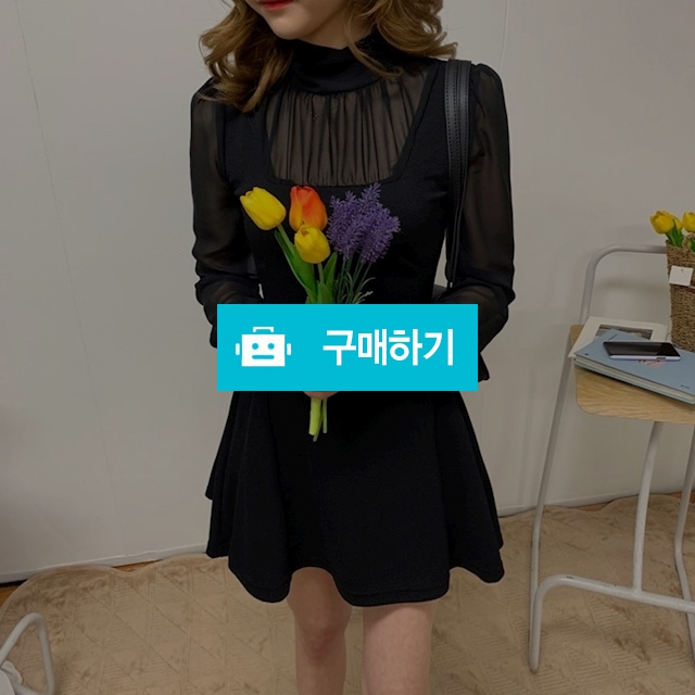리본 시스루 플레어 쉬폰 원피스 / 민클로즈 / 디비디비 / 구매하기 / 특가할인