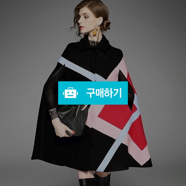 (해외수입)스퀘어 배색 모직 케이프코트 / 비비드걸님의 스토어 / 디비디비 / 구매하기 / 특가할인