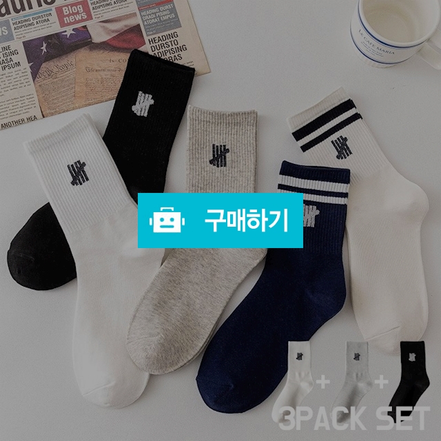 [SOC-019] 남성용 도톰한 융털 네줄 엑스 장목양말 3켤레 세트 / Gscott / 디비디비 / 구매하기 / 특가할인