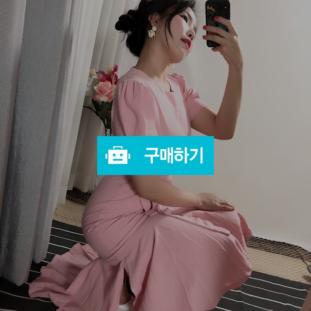 여름 반팔 퍼프 머메이드 린넨 원피스 / 올라썬 / 디비디비 / 구매하기 / 특가할인
