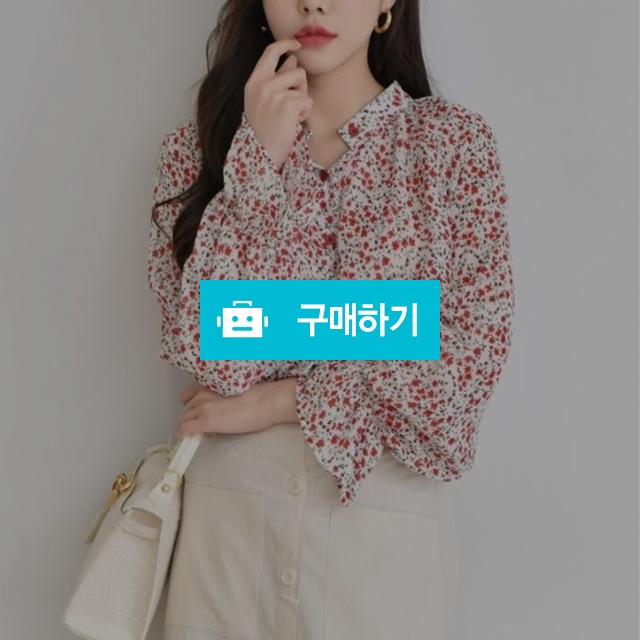 플라워 셔링 프릴 쉬폰 블라우스 / 아담샵 / 디비디비 / 구매하기 / 특가할인