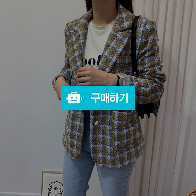 트위드 진주 체크 싱글자켓 / 프렌제이 / 디비디비 / 구매하기 / 특가할인