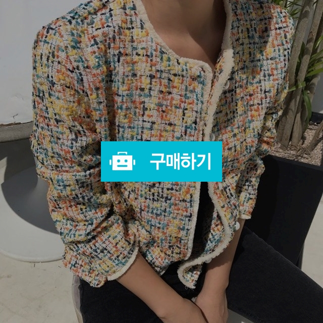 라운드넥 진주버튼 트위드 자켓 가디건 레드 옐로우 / 소울드레스jy / 디비디비 / 구매하기 / 특가할인