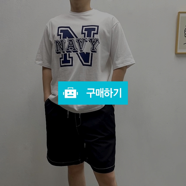 남녀공용 N 네이비 프린팅 반팔 티셔츠 / 민클로즈 / 디비디비 / 구매하기 / 특가할인