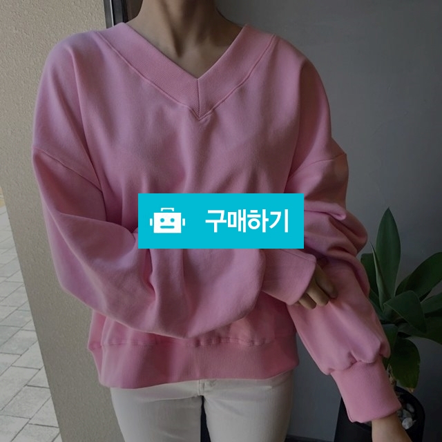 루즈핏 파스텔 브이넥 맨투맨 / 샵일공일 / 디비디비 / 구매하기 / 특가할인