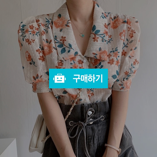 프리사이즈 반팔 꽃 블라우스 / 모던나 / 디비디비 / 구매하기 / 특가할인