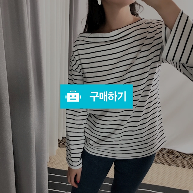 오프숄더 보트넥 단가라 티셔츠 / 올라썬 / 디비디비 / 구매하기 / 특가할인