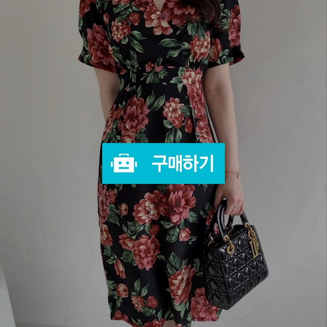 브이넥 퍼프 랩 플라워 반팔원피스 / 럽엔 / 디비디비 / 구매하기 / 특가할인