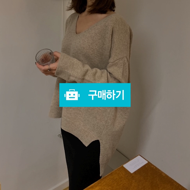 루즈핏 브이넥 언발 트임 울 니트 / 비마이비러브님의 스토어 / 디비디비 / 구매하기 / 특가할인