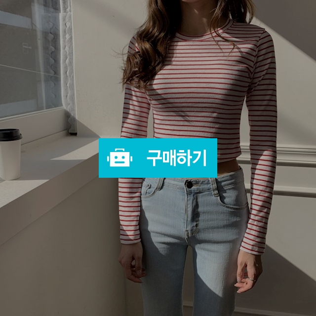 봄신상 데일리  스트라이프 크롭 티셔츠 ♡4color♡ / 가빈뚠 / 디비디비 / 구매하기 / 특가할인
