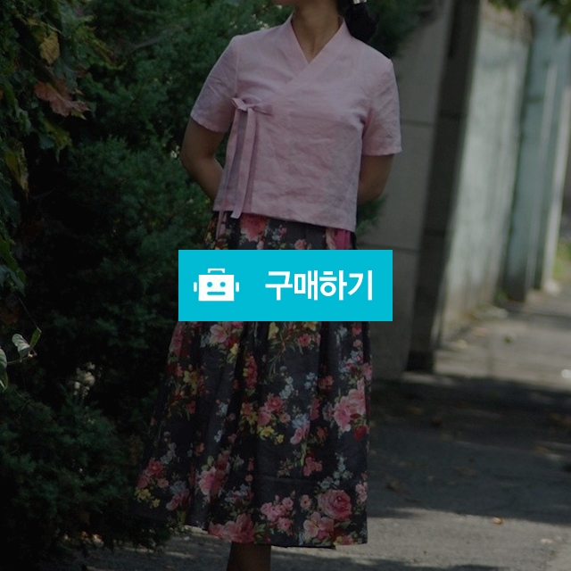 퓨어린넨 에어워싱 허리치마 꽃나래 01 / 한복과 커피 철릭공방 꽃길 / 디비디비 / 구매하기 / 특가할인
