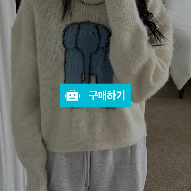 코끼리 나염 프린팅 알파카 울 니트(2color) / 블레코드 / 디비디비 / 구매하기 / 특가할인