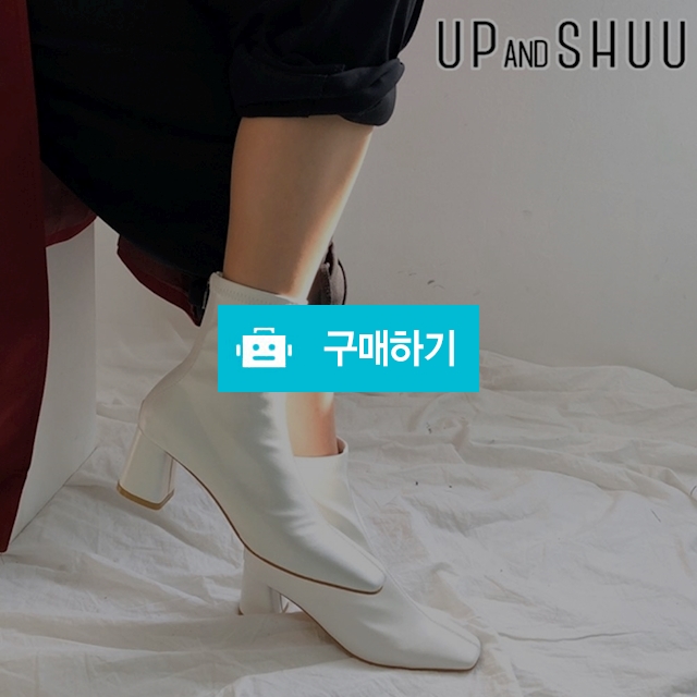 브린트 레더 스퀘어 앵클 부츠 힐 / UP AND SHUU 업앤슈 / 디비디비 / 구매하기 / 특가할인