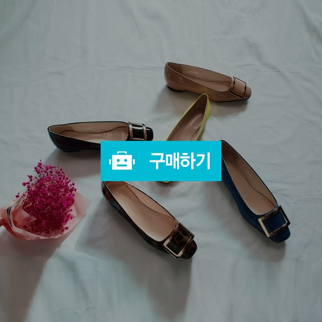 스퀘어 금장 오피스룩 에나멜 플랫 구두 / 폭신 / 디비디비 / 구매하기 / 특가할인
