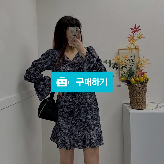 V넥 셔링 프릴 플라워 미니 원피스 / 민클로즈 / 디비디비 / 구매하기 / 특가할인