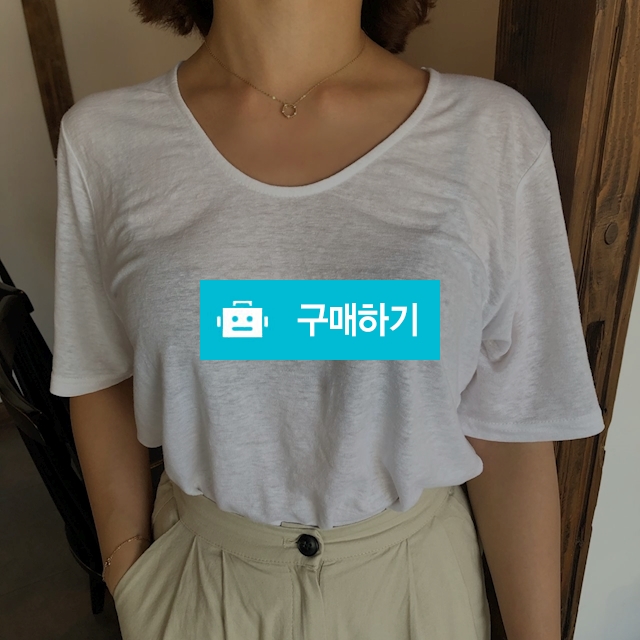 린넨 유넥 반팔 티셔츠 / 숨띵 / 디비디비 / 구매하기 / 특가할인