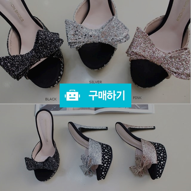 225-245mm 리본 글리터 가보시 슬리퍼힐(13cm) / 루앤블즈 / 디비디비 / 구매하기 / 특가할인