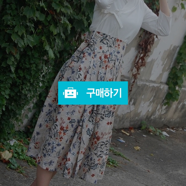 퓨어린넨 에어워싱 허리치마 꽃나래 02 / 한복과 커피 철릭공방 꽃길 / 디비디비 / 구매하기 / 특가할인