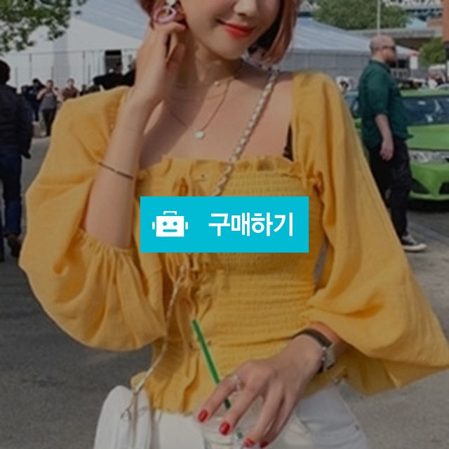 옐로 스모크 블라우스 / 진엘리야 / 디비디비 / 구매하기 / 특가할인