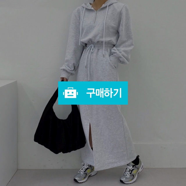 [꾸안꾸/국내제작] 올리 스트링 앞트임 후드 롱 원피스 (2color) / 라엘르 Laelle / 디비디비 / 구매하기 / 특가할인