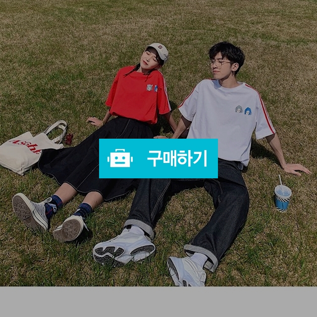라인프린팅 커플티셔츠 / 여성쇼핑몰 이즈굿 / 디비디비 / 구매하기 / 특가할인