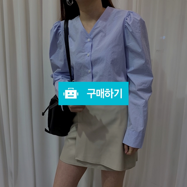 브이넥 노카라 퍼프 블라우스 / 프렌제이 / 디비디비 / 구매하기 / 특가할인