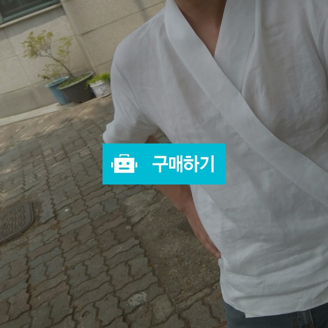 남성 셔츠저고리 린넨 화이트 / 한복과 커피 철릭공방 꽃길 / 디비디비 / 구매하기 / 특가할인