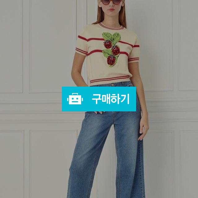 자수 슬팽글 무당벌레 여성 라운드넥 반팔니트 / 간지샵부산 / 디비디비 / 구매하기 / 특가할인