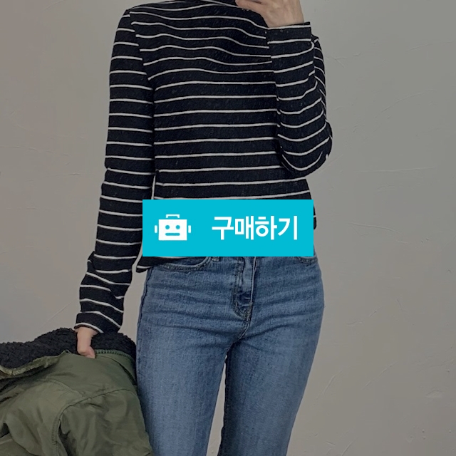 루즈핏 스트라이프 반폴라 기모 티셔츠 / by ssom / 디비디비 / 구매하기 / 특가할인