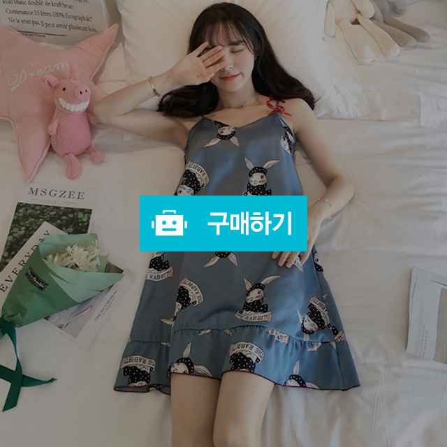 블루토끼 원피스 잠옷 파자마 가슴패드 수면안대 / 리봉샵 / 디비디비 / 구매하기 / 특가할인
