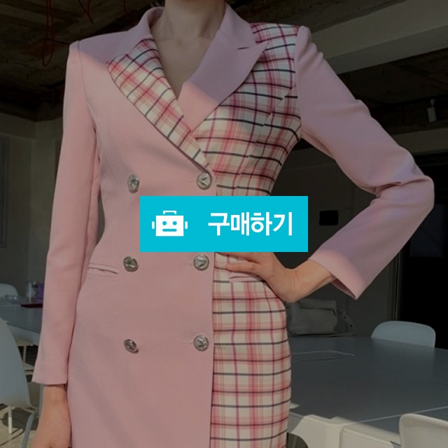 카라 브이넥 투버튼 배색 미니원피스 / 몽아미 / 디비디비 / 구매하기 / 특가할인