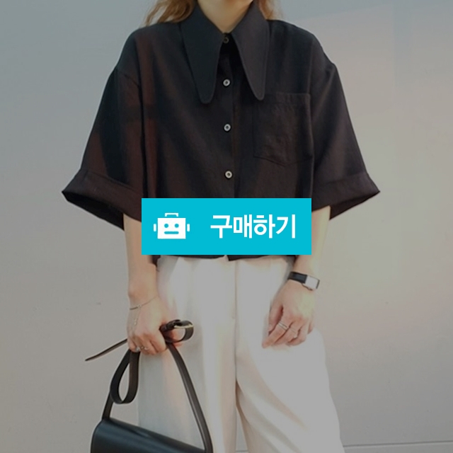 빅 뾰족 카라 루스핏 숏 셔츠블라우스 / ullby님의 스토어 / 디비디비 / 구매하기 / 특가할인