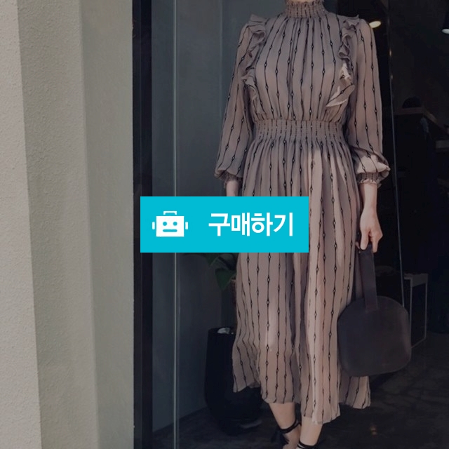 패턴 프릴 하이넥 롱원피스 / 샵일공일 / 디비디비 / 구매하기 / 특가할인