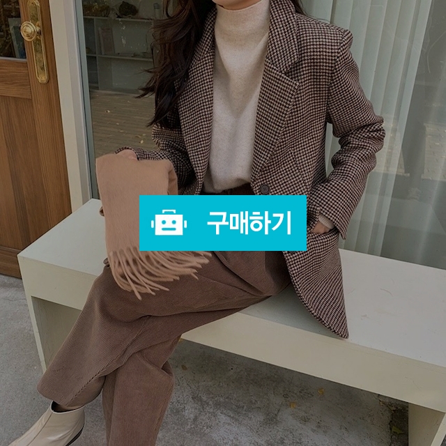 루즈핏 마블 잔 체크 지도리 울 자켓 / 쏘울미의 톡톡 스타일 / 디비디비 / 구매하기 / 특가할인