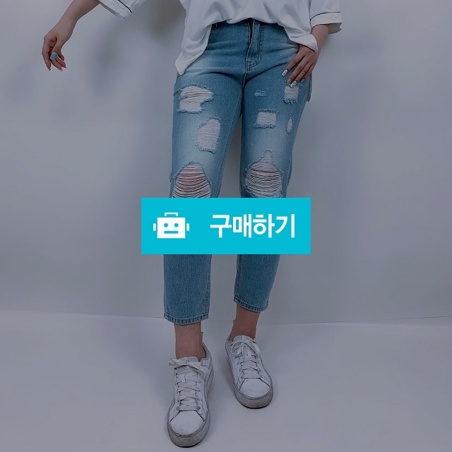 2 COLOR 배기핏 찢청 데님 팬츠 / 순수야 / 디비디비 / 구매하기 / 특가할인