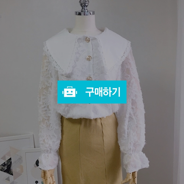 레이스 시스루 금장 단추 블라우스 / 8381pj님의 스토어 / 디비디비 / 구매하기 / 특가할인
