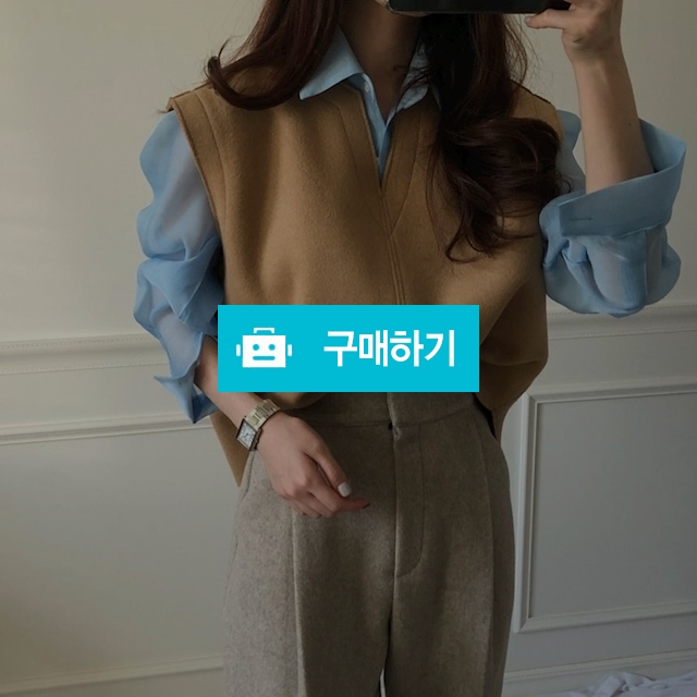 울 90 브이넥 조끼 베스트 / DRESSONG / 디비디비 / 구매하기 / 특가할인