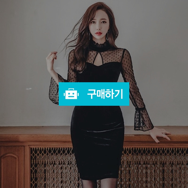 -도트 진주 시스루 앞트임 섹시 미니 원피스 / 와드팩토리 / 디비디비 / 구매하기 / 특가할인