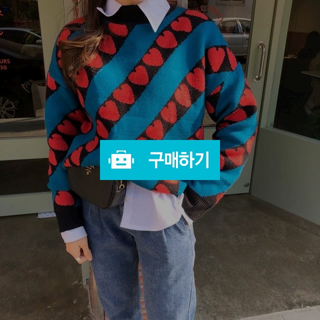  하트 패턴 배색 니트 / 김체리님의 스토어 / 디비디비 / 구매하기 / 특가할인