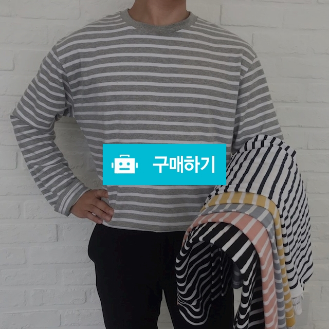 남자 오버핏 단가라 스트라이프 긴팔 티셔츠 6color / 그와그녀 / 디비디비 / 구매하기 / 특가할인