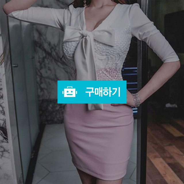 화이트 핑크 리본 데이트 원피스 / 와드팩토리 / 디비디비 / 구매하기 / 특가할인