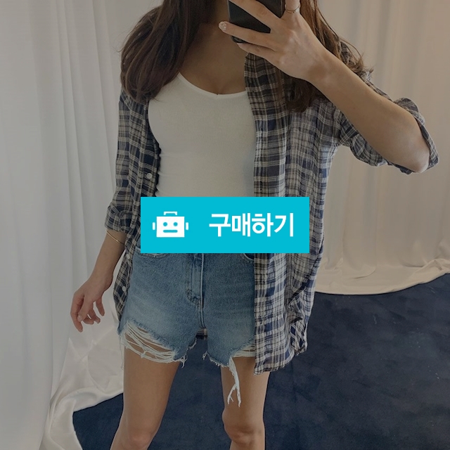 루즈핏 체크 레이어드 롱남방  / 파이브룸 / 디비디비 / 구매하기 / 특가할인