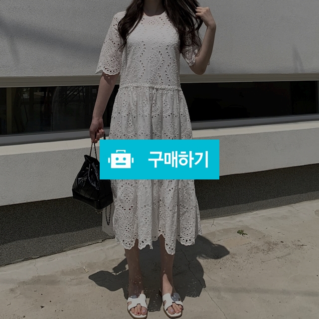 펀칭 레이스 아일렛 반팔원피스 / 럽엔 / 디비디비 / 구매하기 / 특가할인